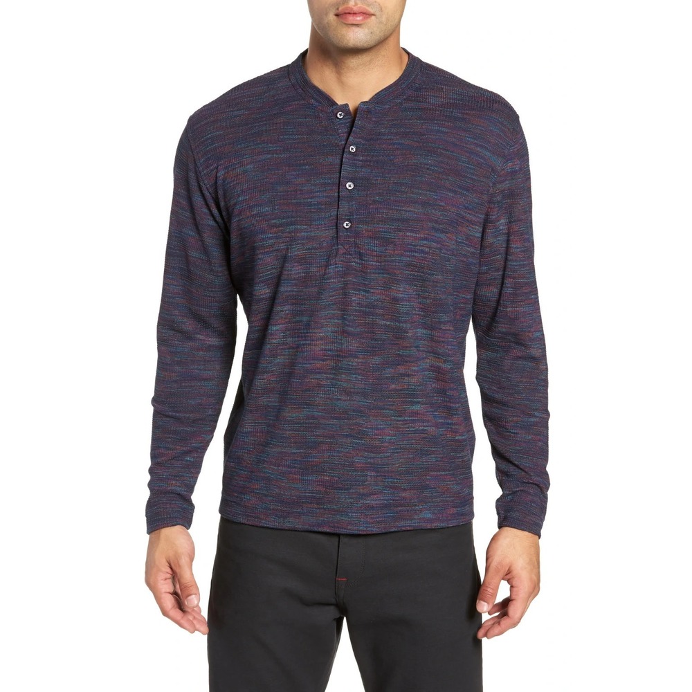 Robert Graham Forster‎ Henley Space Dye Knit Luxury Casual Men XL